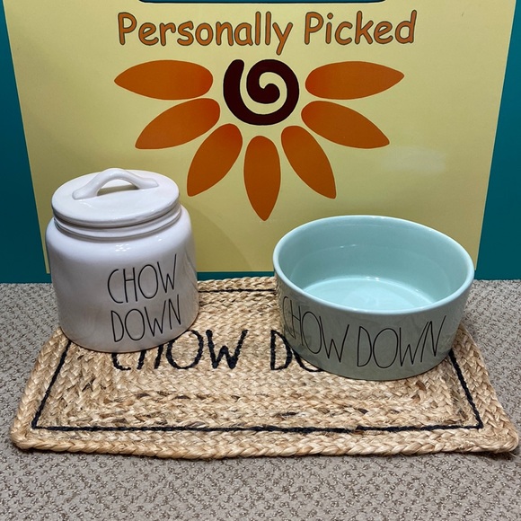 Rae Dunn CHOW DOWN Dog Bundle